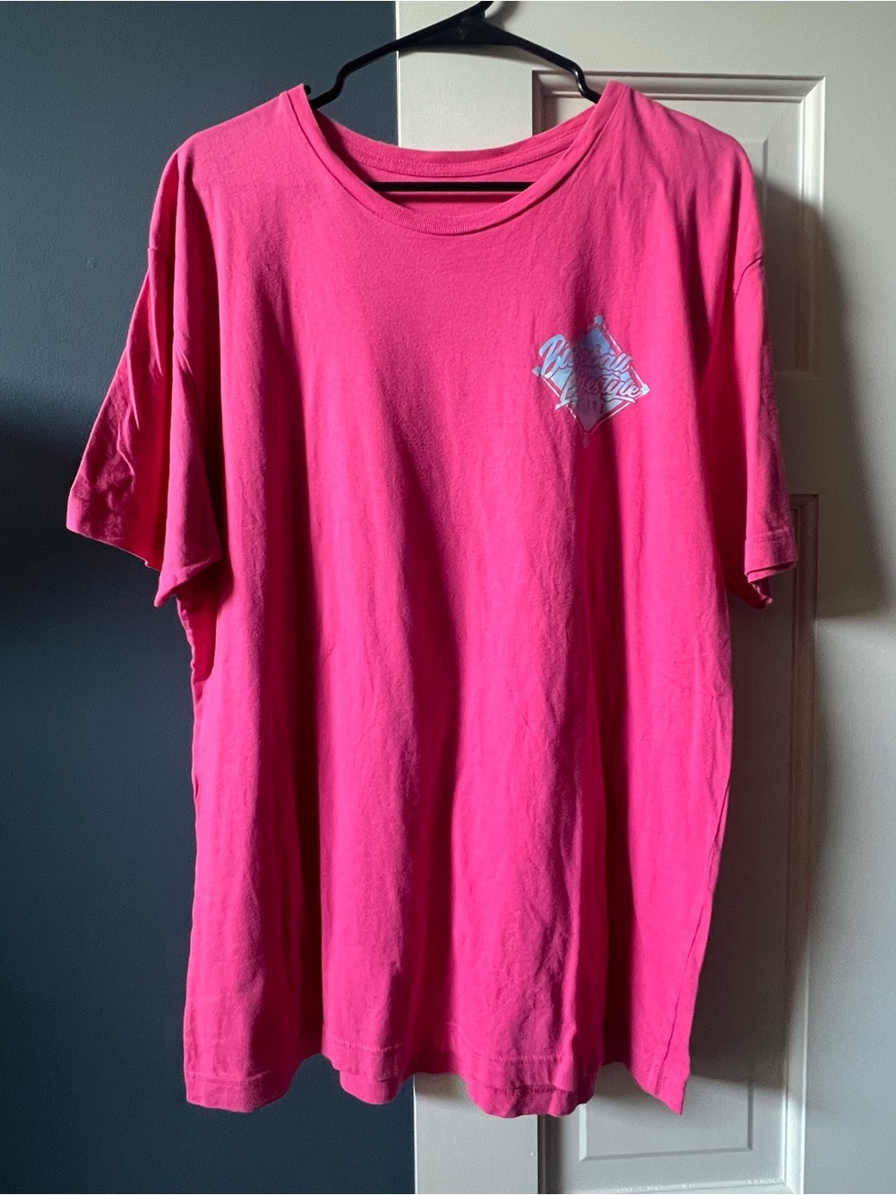 Men’s XL Baseball Lifestyle 101 Hot Pink Short Sleeve Tee